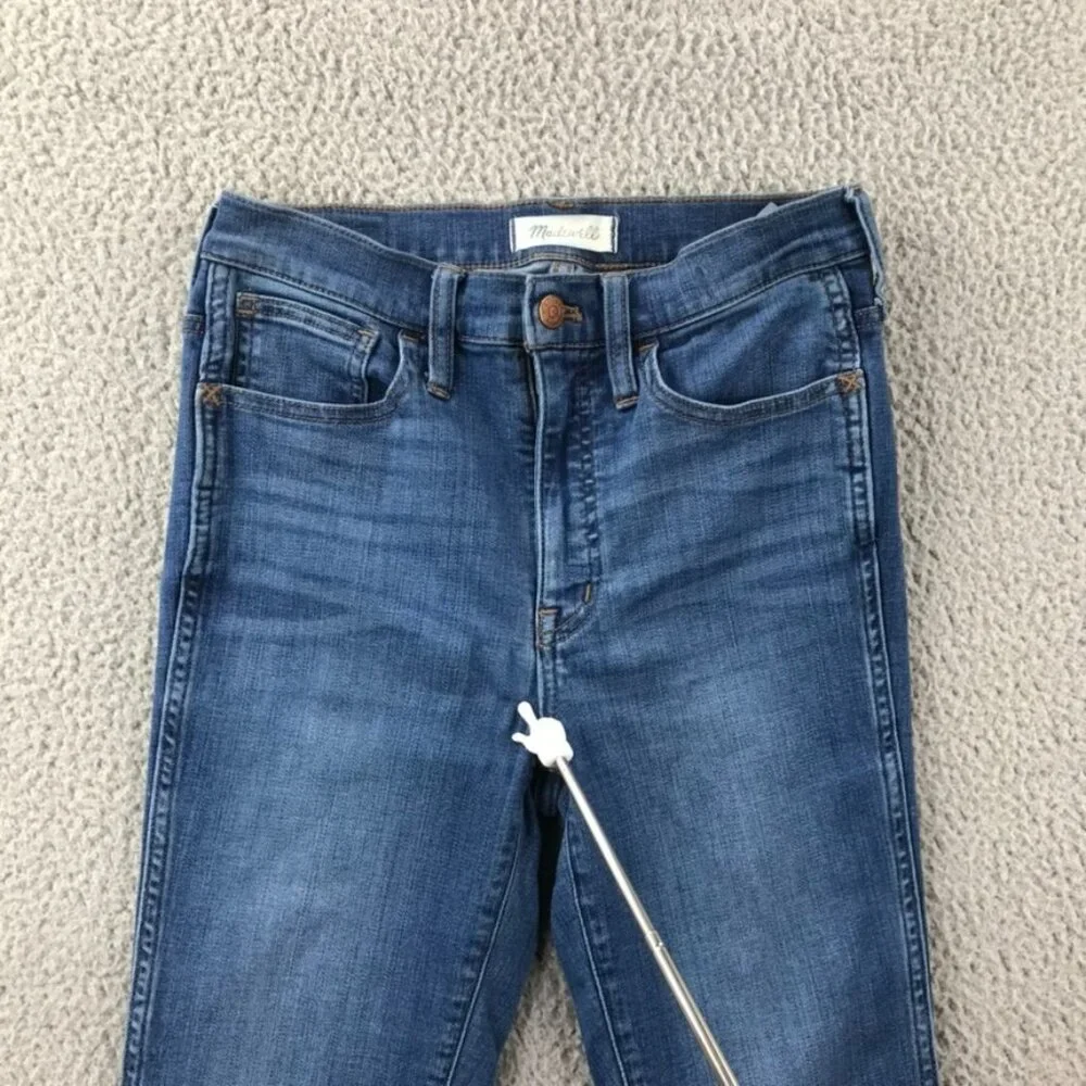MADEWELL Womens Size 25 Roadtripper Raw Hem High Rise Stretch Skinny Ankle Jeans